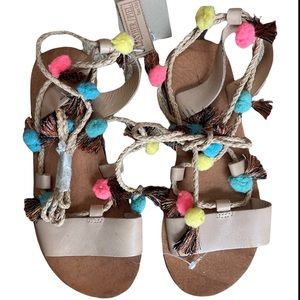 NWT Zara Girl Tassel Sandals